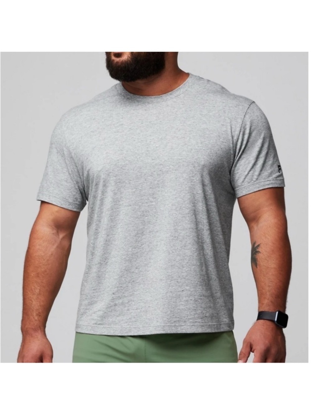 Fabletics Men's 24/7 Heather Gray Short Sleeve Tee Size 2X